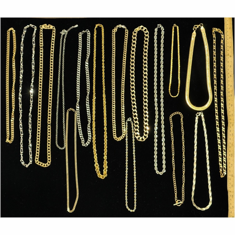 SOLD ALL Chain Necklace – Cuban, Rope & Figaro Styles, Gold & Silver Tone